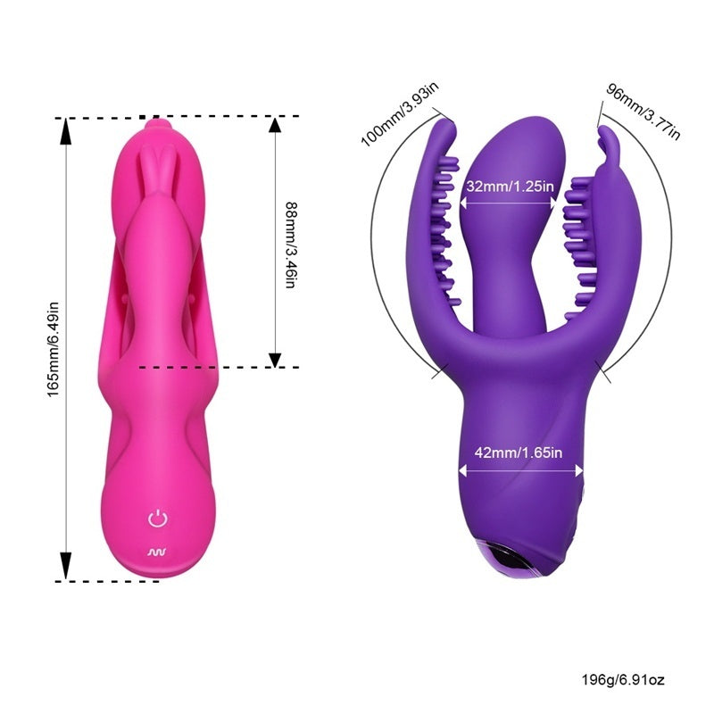 3 Point Stimulator Dildo Vibrator Female Clitoris Body Massager Sex Toys for Women