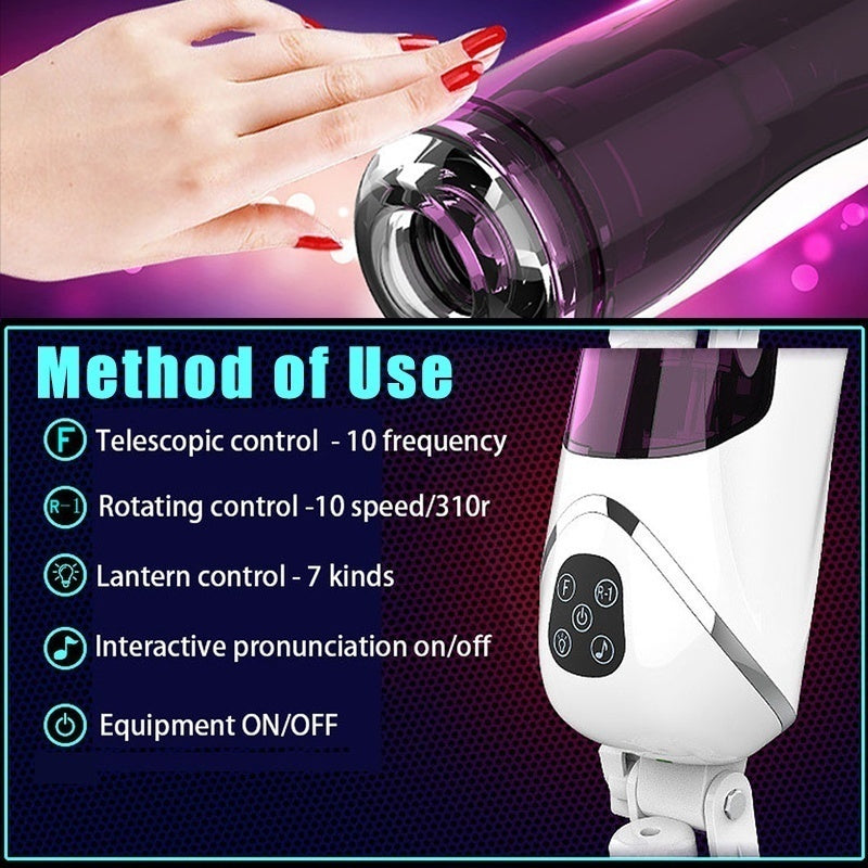 Male Intelligent Telescopic Rotating Masturbator Automatic Capsule Auto Sucking Telescopic Aircraft Cup Piston Sex Toys