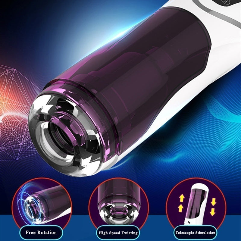 Male Intelligent Telescopic Rotating Masturbator Automatic Capsule Auto Sucking Telescopic Aircraft Cup Piston Sex Toys