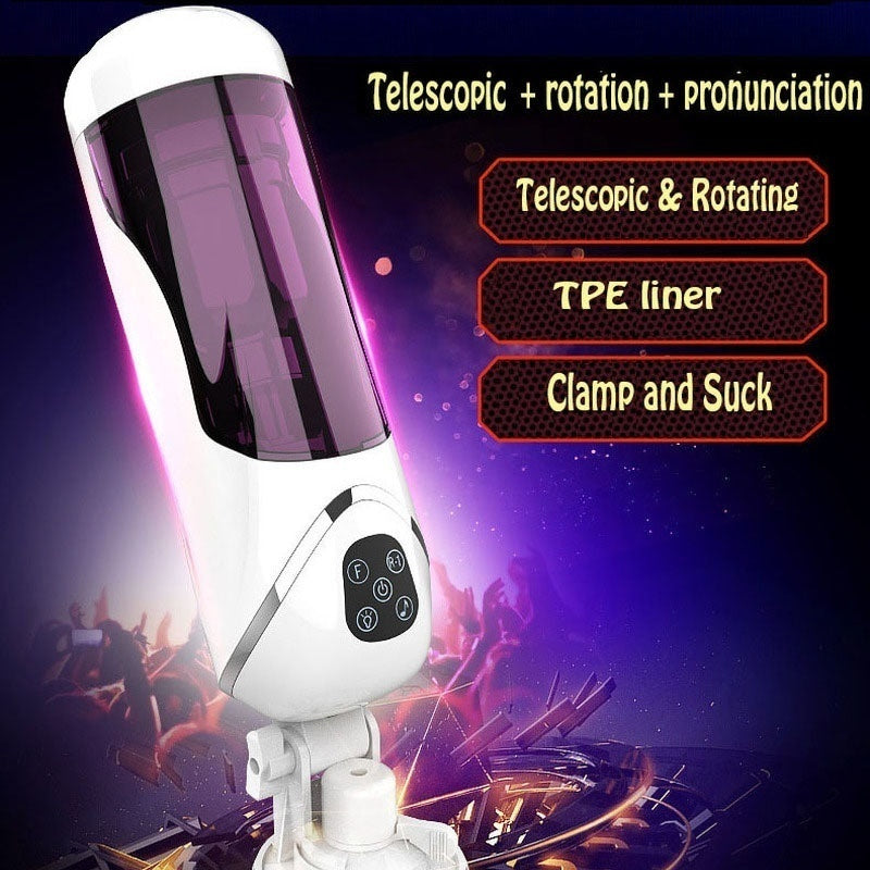 Male Intelligent Telescopic Rotating Masturbator Automatic Capsule Auto Sucking Telescopic Aircraft Cup Piston Sex Toys