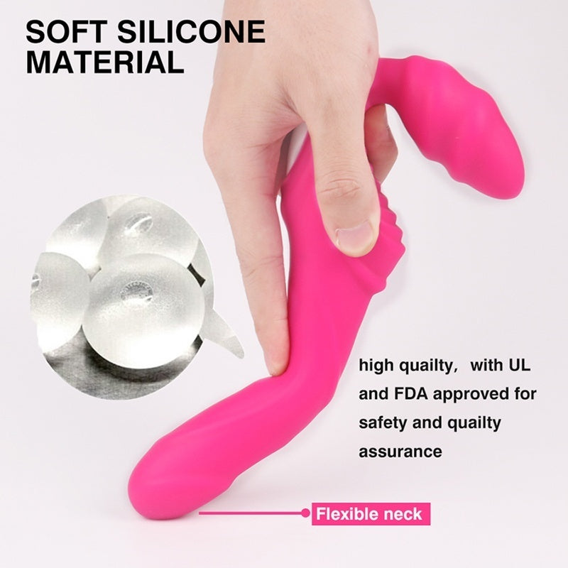 9 Speeds Strapon Double Ended Dildo Vibrator Lesbian Masturbration Sex Toys for Female Couple