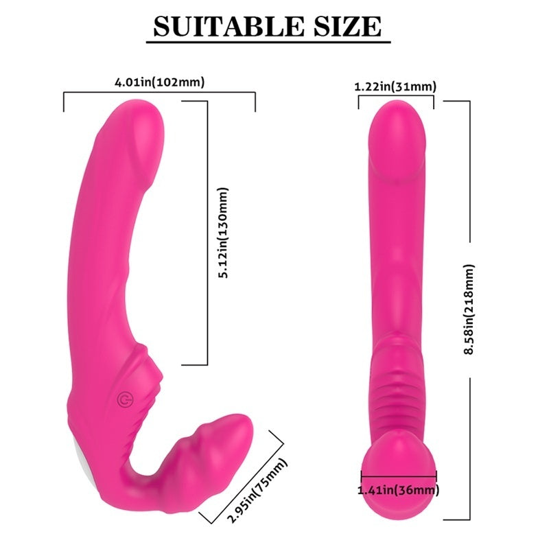 9 Speeds Strapon Double Ended Dildo Vibrator Lesbian Masturbration Sex Toys for Female Couple