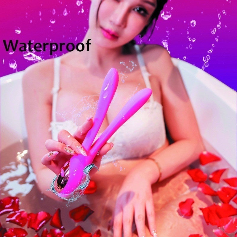 360 ° Bend Double Head Vibrating AV Massager Dildo Vibrator for Female Lesbian Sex Toy for Couples/Gays