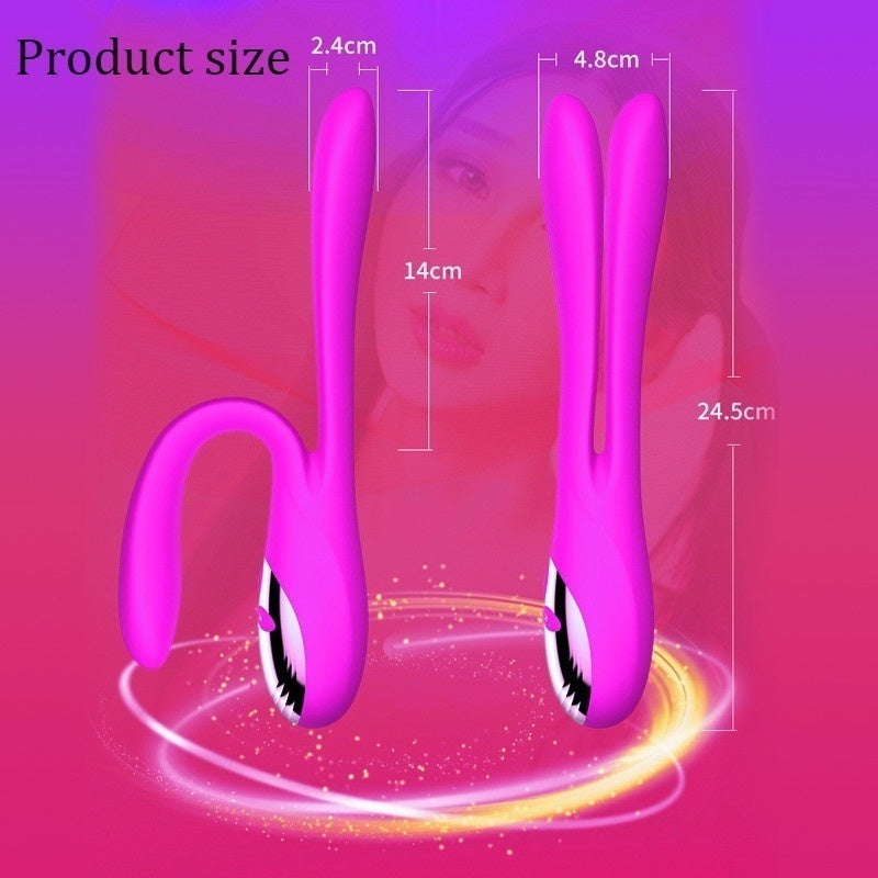 360 ° Bend Double Head Vibrating AV Massager Dildo Vibrator for Female Lesbian Sex Toy for Couples/Gays