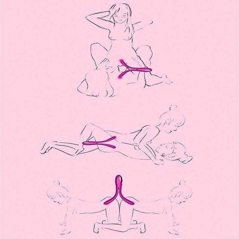 360 ° Bend Double Head Vibrating AV Massager Dildo Vibrator for Female Lesbian Sex Toy for Couples/Gays