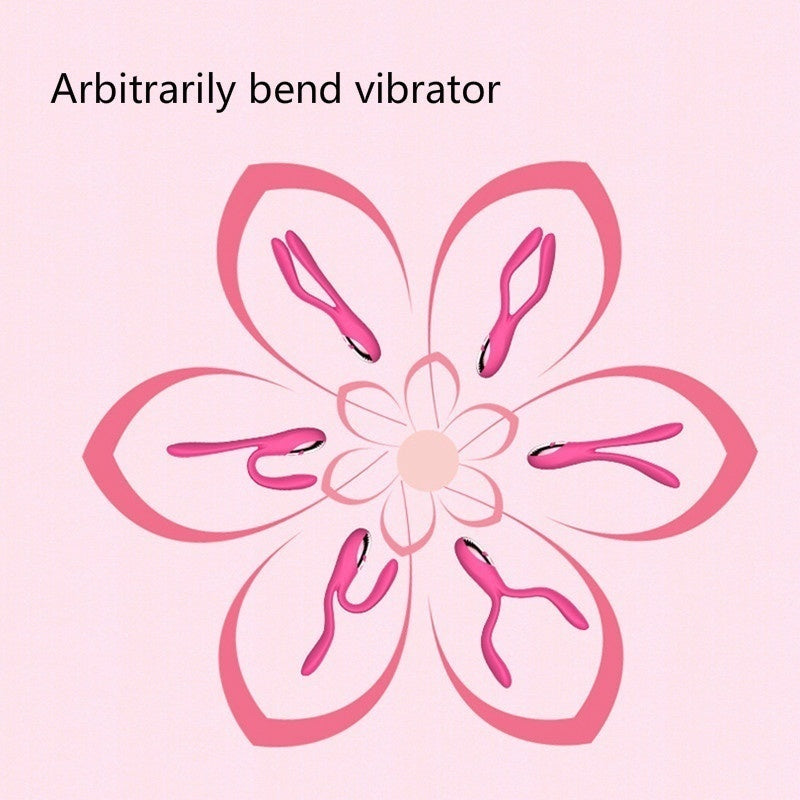 360 ° Bend Double Head Vibrating AV Massager Dildo Vibrator for Female Lesbian Sex Toy for Couples/Gays