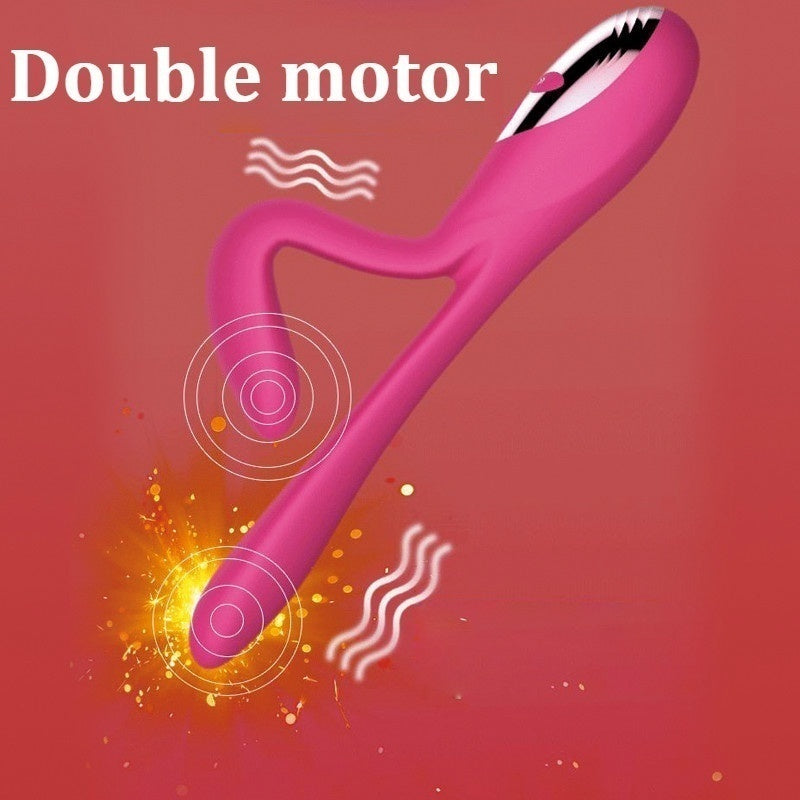 360 ° Bend Double Head Vibrating AV Massager Dildo Vibrator for Female Lesbian Sex Toy for Couples/Gays