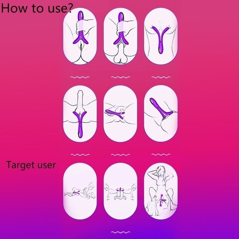 360 ° Bend Double Head Vibrating AV Massager Dildo Vibrator for Female Lesbian Sex Toy for Couples/Gays