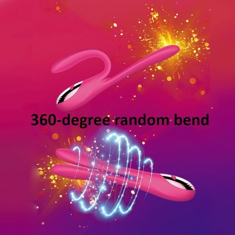 360 ° Bend Double Head Vibrating AV Massager Dildo Vibrator for Female Lesbian Sex Toy for Couples/Gays