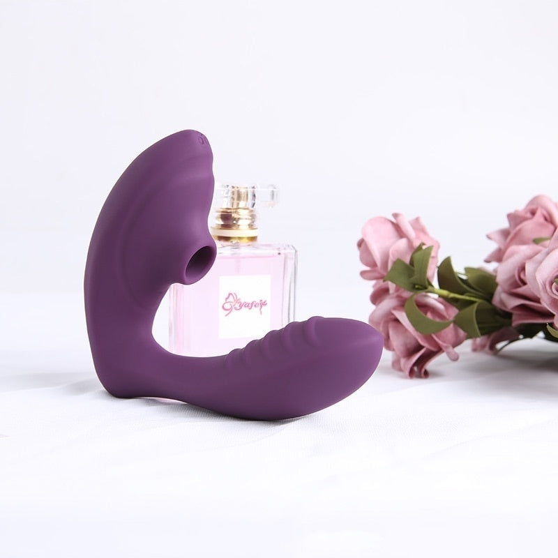 10 Speed Sucking Vibrators Tongue Vibration Nip-ple Cli-t Sucker G-spot Clitor-al Stimulator Sex Toys for Women