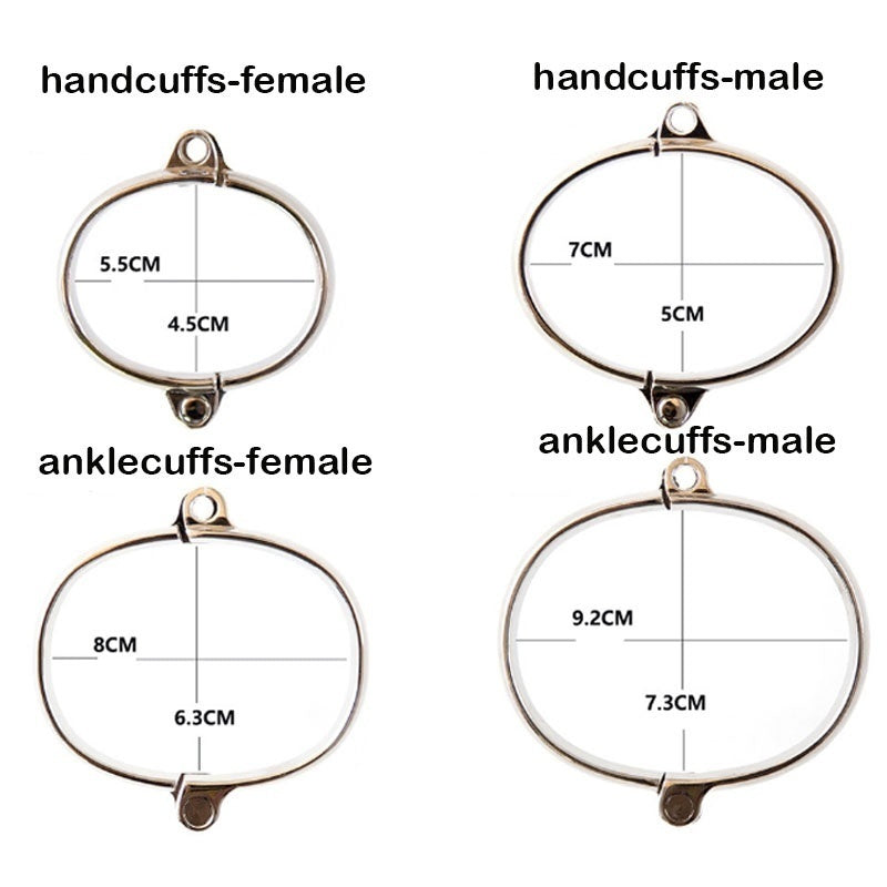Men and Women Fashion Stainless Steel B.D.S.M Cuffs Toys for Couples