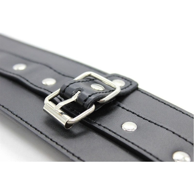 PU Leather Wrist To Thumbs Cuffs Bondage Belt BDSM Restraints Handcuff Adult Toys