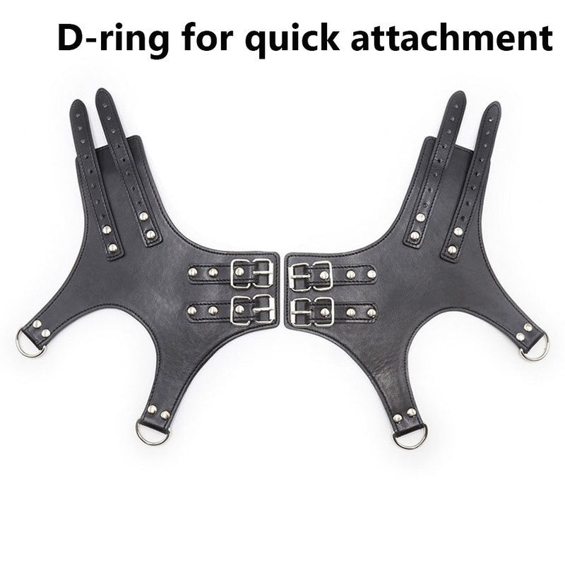 Adjustable Leather Suspension Cuffs Ankle Wrist BDSM Bondage Restraint Handcuffs Sex Toys 1 Pair