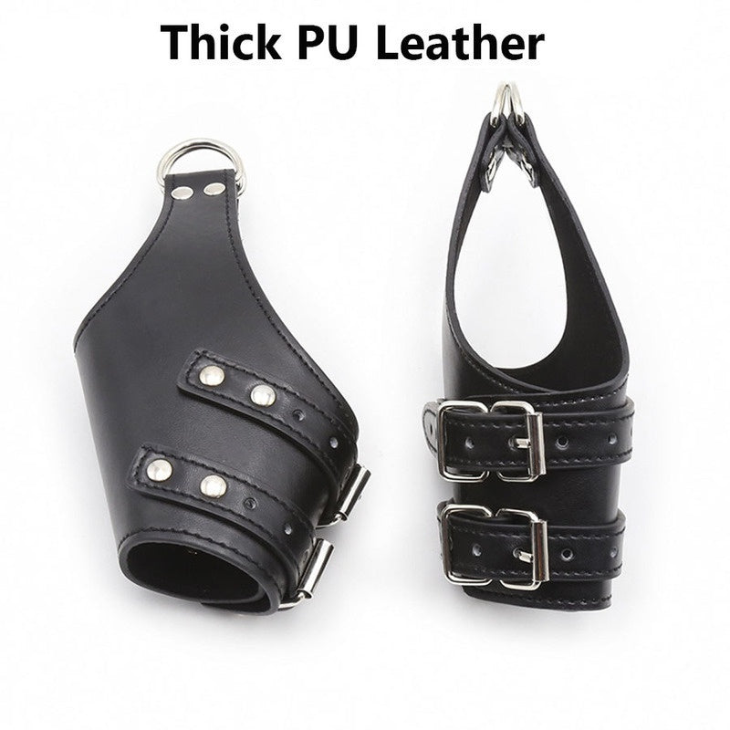 Adjustable Leather Suspension Cuffs Ankle Wrist BDSM Bondage Restraint Handcuffs Sex Toys 1 Pair
