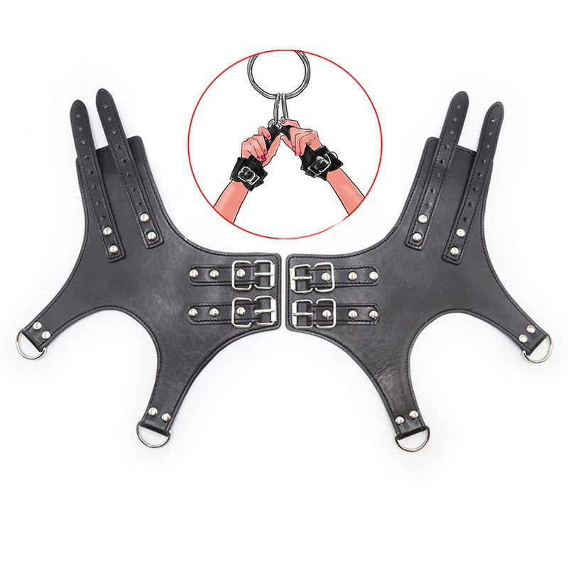 Adjustable Leather Suspension Cuffs Ankle Wrist BDSM Bondage Restraint Handcuffs Sex Toys 1 Pair