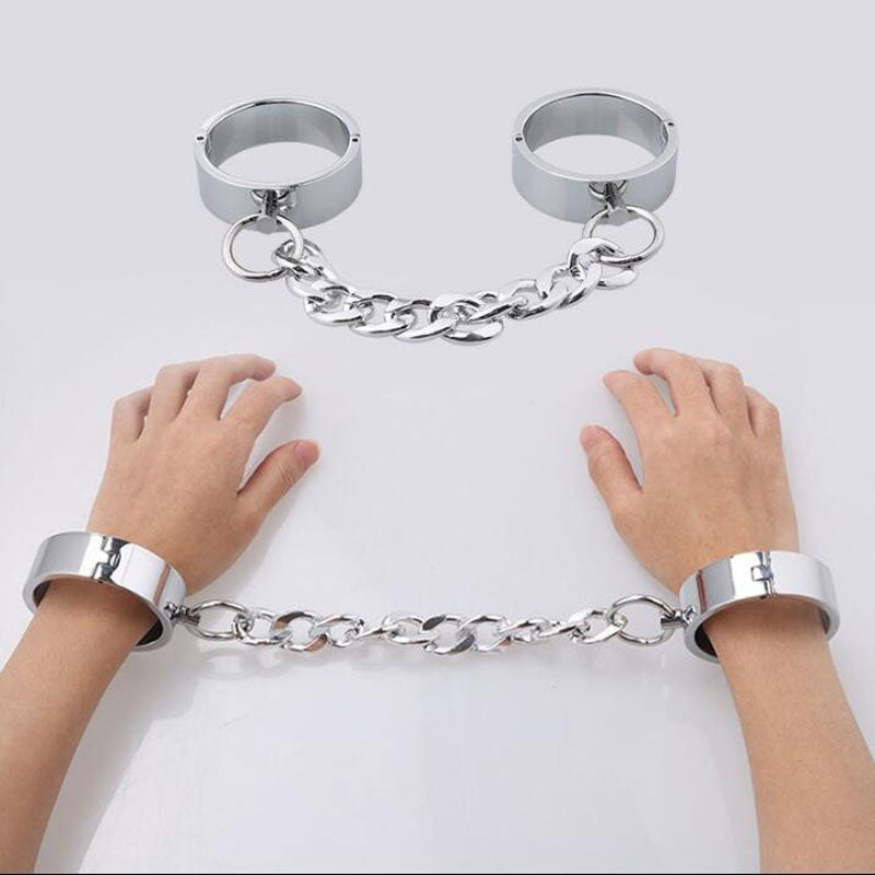 Men and Women Fashion Stainless Steel B.D.S.M Cuffs Toys for Couples
