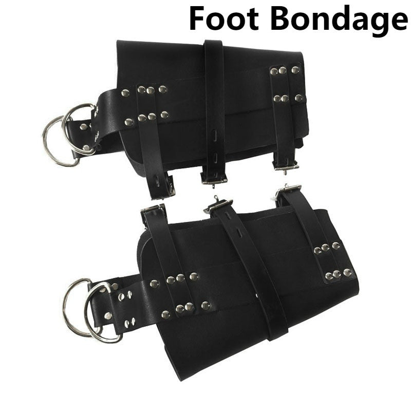 Suspension Hand Foot Bondage Slave Bdsm Adjustable Ankle Cuffs Sex Games Leather Slave Sex Tools Flirt For Couples.