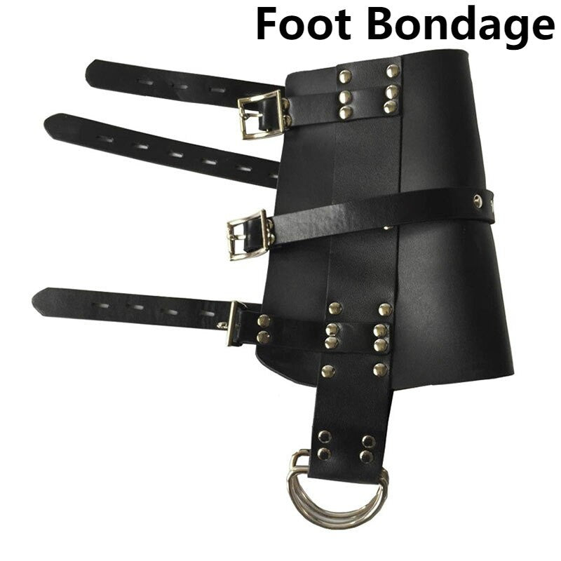 Suspension Hand Foot Bondage Slave Bdsm Adjustable Ankle Cuffs Sex Games Leather Slave Sex Tools Flirt For Couples.