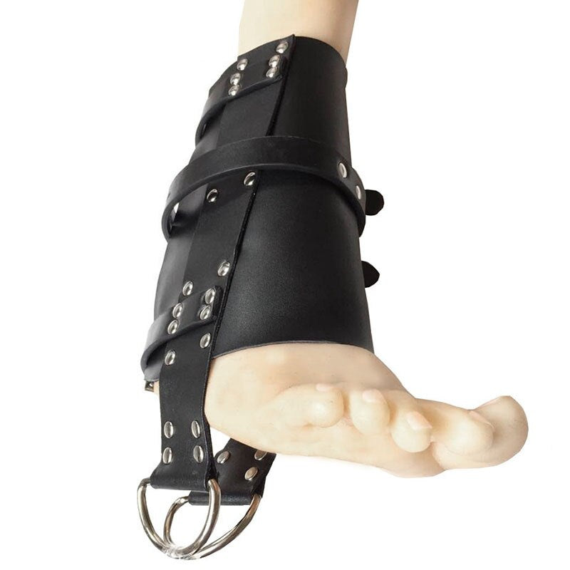 Suspension Hand Foot Bondage Slave Bdsm Adjustable Ankle Cuffs Sex Games Leather Slave Sex Tools Flirt For Couples.