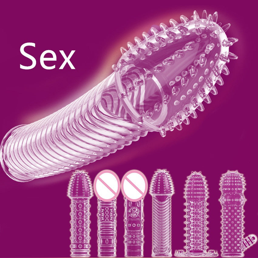 Transparent taste wolf tooth set man's penis cover crystal set husband and wife toys adult sex products silicone cover wholesale