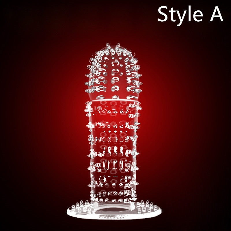 Transparent taste wolf tooth set man's penis cover crystal set husband and wife toys adult sex products silicone cover wholesale