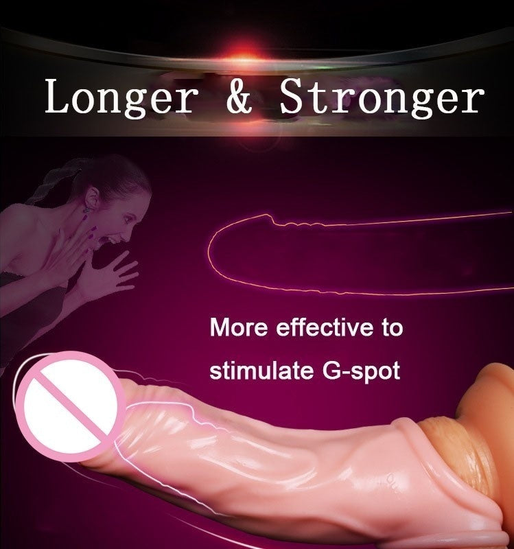 Enlargement Enhancer Condom Delay Sex Toys for Men Extender Ring Nude Natural Big Male Penis Sleeve Extender