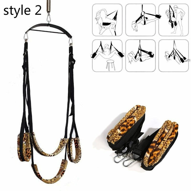 4 Colors 2style Sex Nylon Swing Ankle Cuff Slave Soft Sex Furniture Fetish Bandage Swing Sex Erotic Toys Couple Sex Furniture