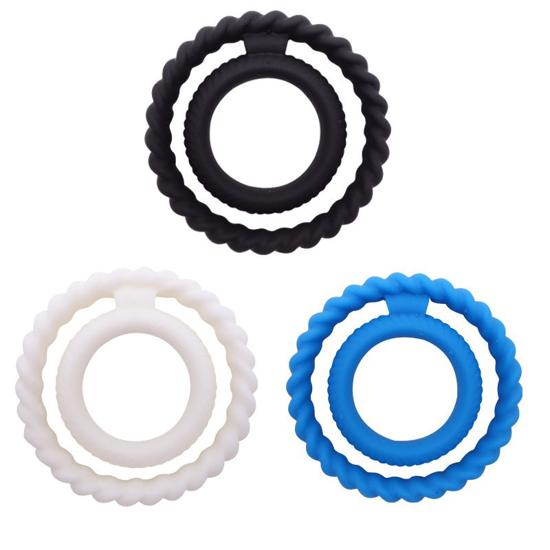 Men's silicone penis ring, fine lock ring, double delay ring, sex toy manufacturer custom spot