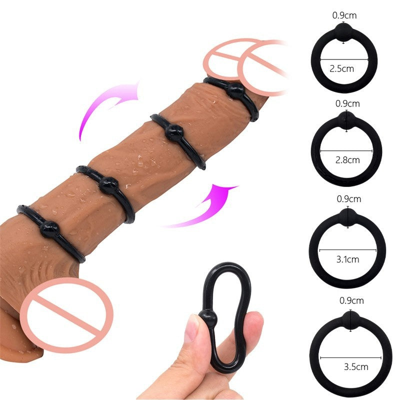 Male sex silicone locking ring penis ring training force set ring sun ring ring circle 4