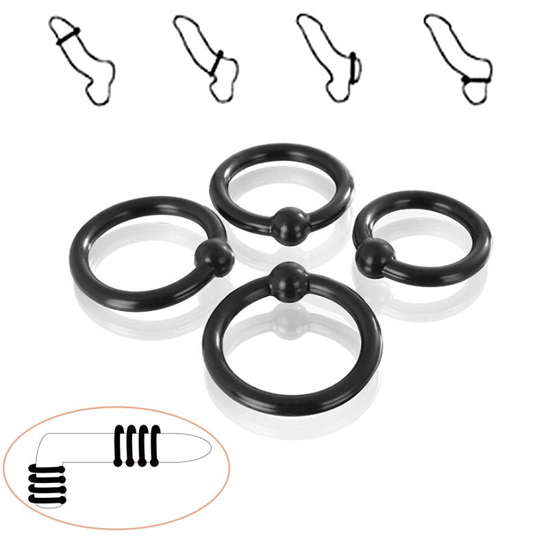 Male sex silicone locking ring penis ring training force set ring sun ring ring circle 4