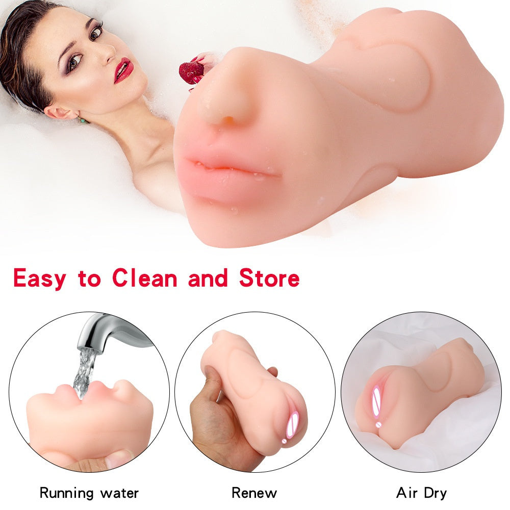 Male mouth anal double dual-player backmark doll three-hole hot explosive homestick machine Simulation uterus airplane cup