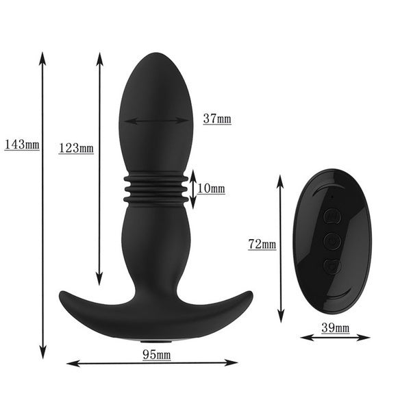 Vibrator Male Thrust Dildo Vibrator Butt Plug Anal Sex Toys 12 Vibration 3 Telescopic Wireless Remote Control Male Prostate Massager Anal Sex Toys