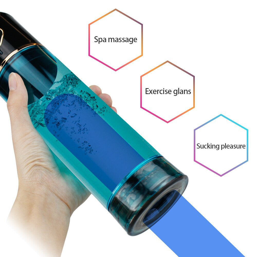 Water Bath Penis Enlargement Air Vacuum Pump Penis Extender With Spa Men Sex Toys Electric Penis Pump Male Masturbator