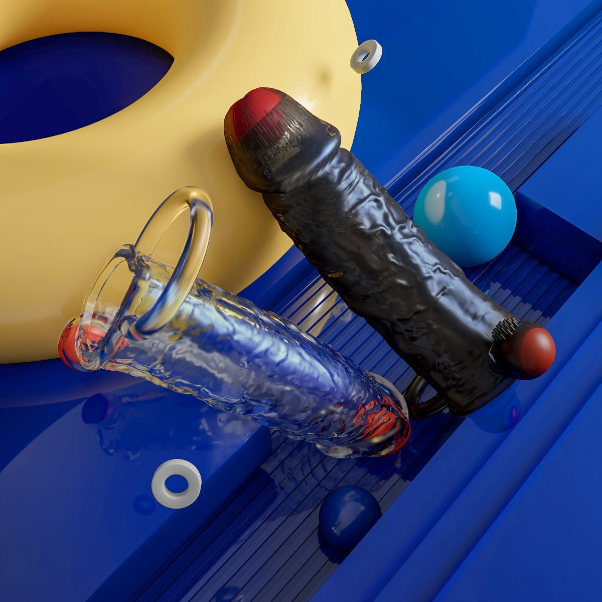 Enlargement Male Reusable Penis Condom Vibrator Condom Couple Sex Toys Adult Sex Toys Penis Vibrating Condom