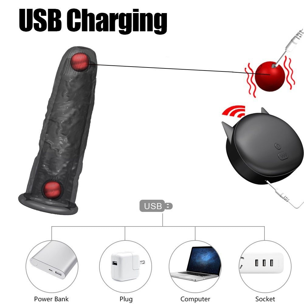 Enlargement Male Reusable Penis Condom Vibrator Condom Couple Sex Toys Adult Sex Toys Penis Vibrating Condom