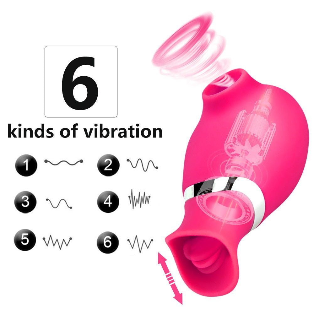 Clitoris Sucking Stimulation Secondary Tide Vibration Sucking Licking Masturbator Adult Sex Toys Female Double Head Licking Tongue Vibrator