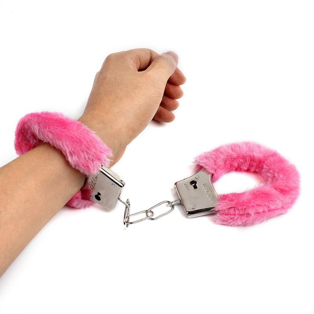 SM Bondage Furry Soft Metal Handcuffs Adult Games Chastity Sex Toys For Couple Role-playing Erotic Products