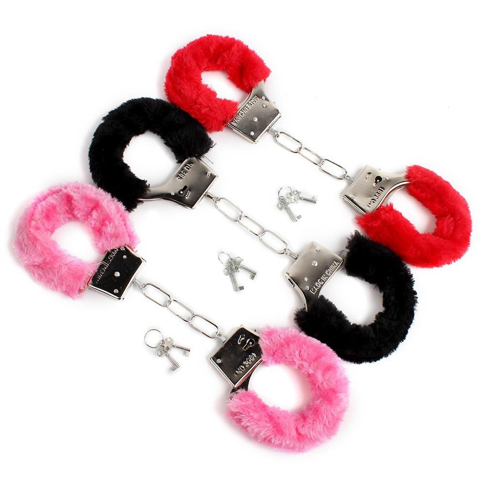 SM Bondage Furry Soft Metal Handcuffs Adult Games Chastity Sex Toys For Couple Role-playing Erotic Products