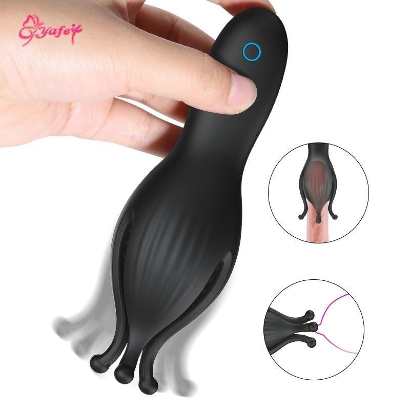 Male Masturbator Cup Pen-is Massager Vibrator Stamina Trainer Glans Vibrator Clim-ax Delay Trainer Sex Toy for Men