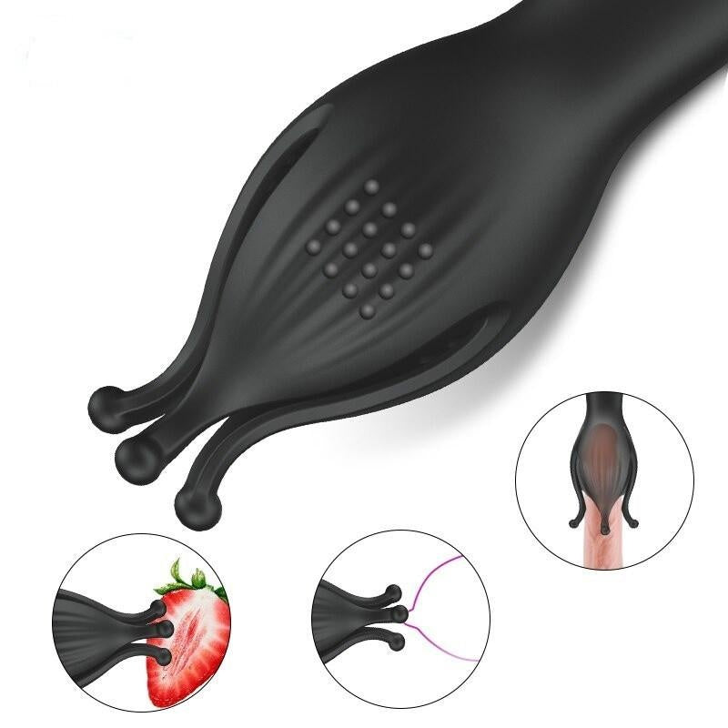 Male Masturbator Cup Pen-is Massager Vibrator Stamina Trainer Glans Vibrator Clim-ax Delay Trainer Sex Toy for Men