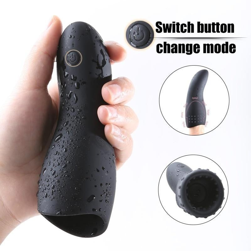 Male Masturbator Cup Pen-is Massager Vibrator Stamina Trainer Glans Vibrator Clim-ax Delay Trainer Sex Toy for Men