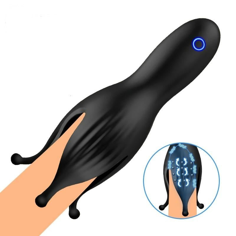 Male Masturbator Cup Pen-is Massager Vibrator Stamina Trainer Glans Vibrator Clim-ax Delay Trainer Sex Toy for Men