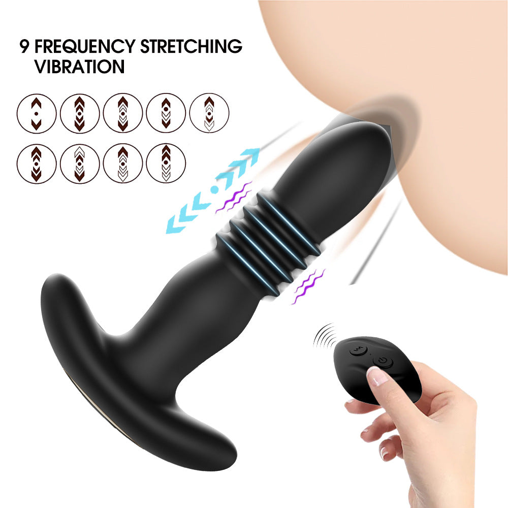 【APP Application】Wholesale of adult products manufacturers, Crescent Moon APP remote control silicone vibration telescopic backyard anal plug husband and wife products
