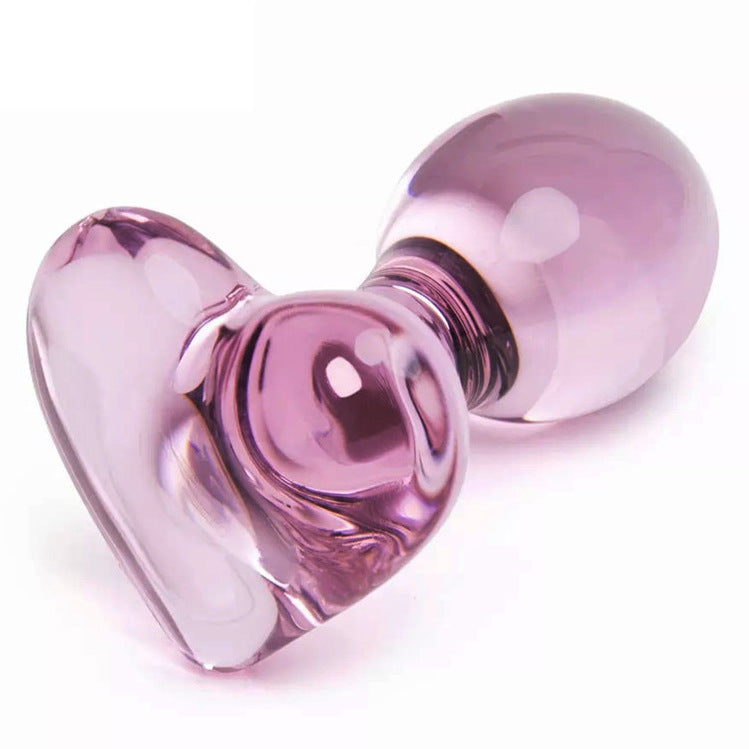 Small love pull beads, anal plug, transparent glass, women's sex products, adult sex products