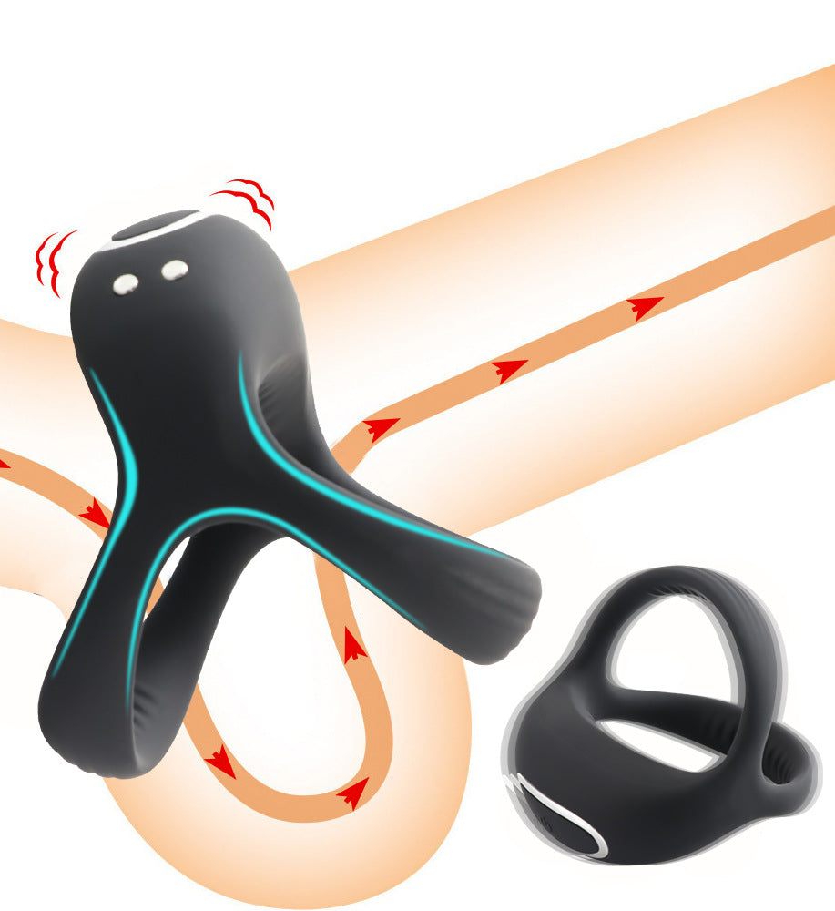 【APP Application】Adult products manufacturers wholesale Liluya three-pronged men's lock fine ring silicone delay ring diamond ring husband and wife products