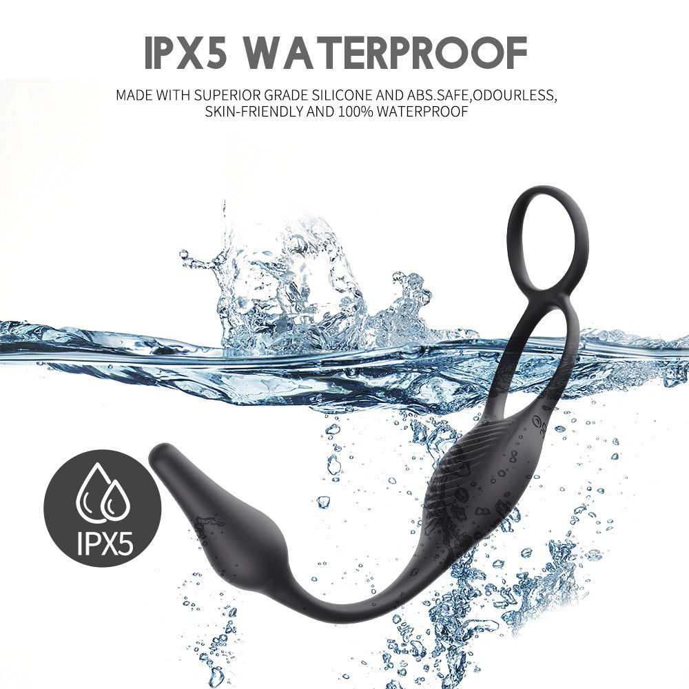 【recommend】Locking ring wearing prostate male and female sympathetic double stimulation massager adult sex toy