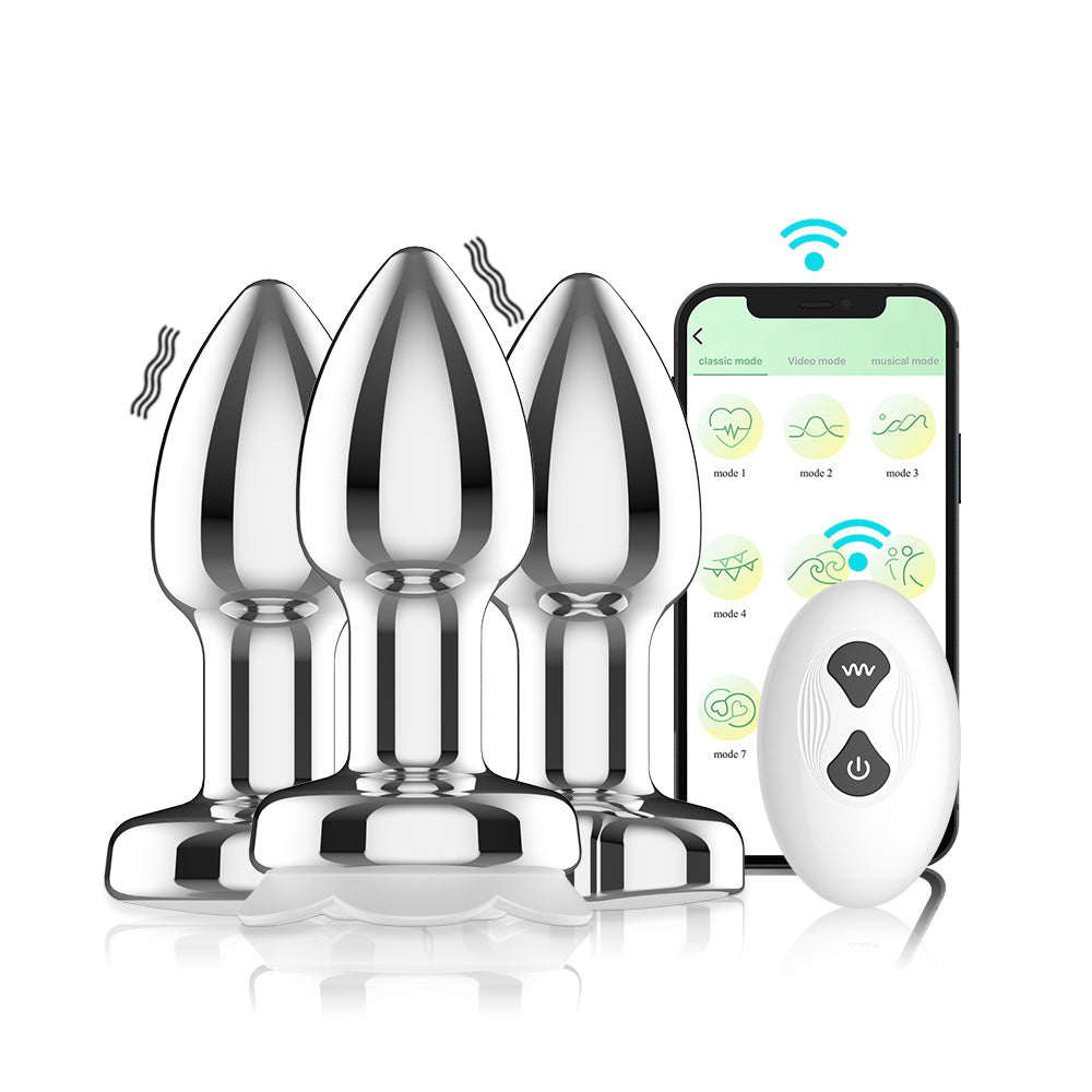 【APP Application】Metal luminous vibration backyard anal plug wireless remote control APP husband and wife products adult products