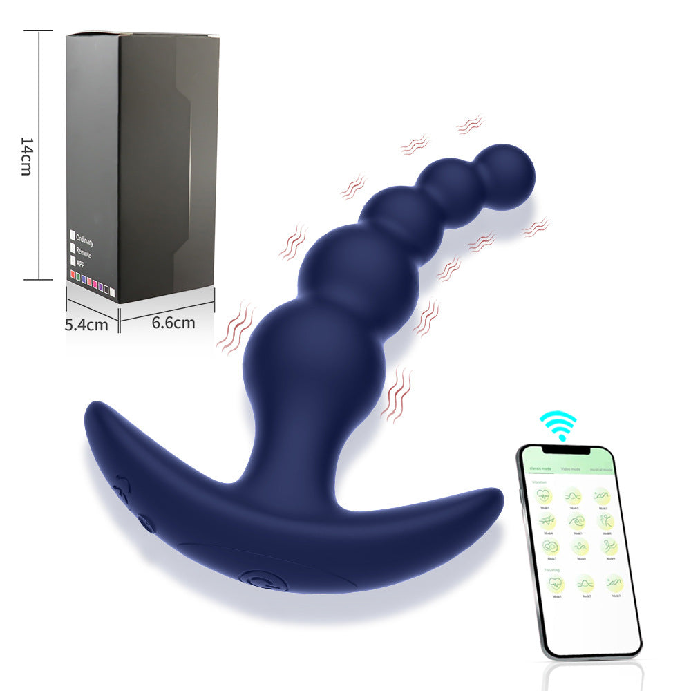【APP Application】Wholesale of adult products manufacturers, Wulianzhu wireless APP remote control silicone backyard bead anal plug husband and wife products
