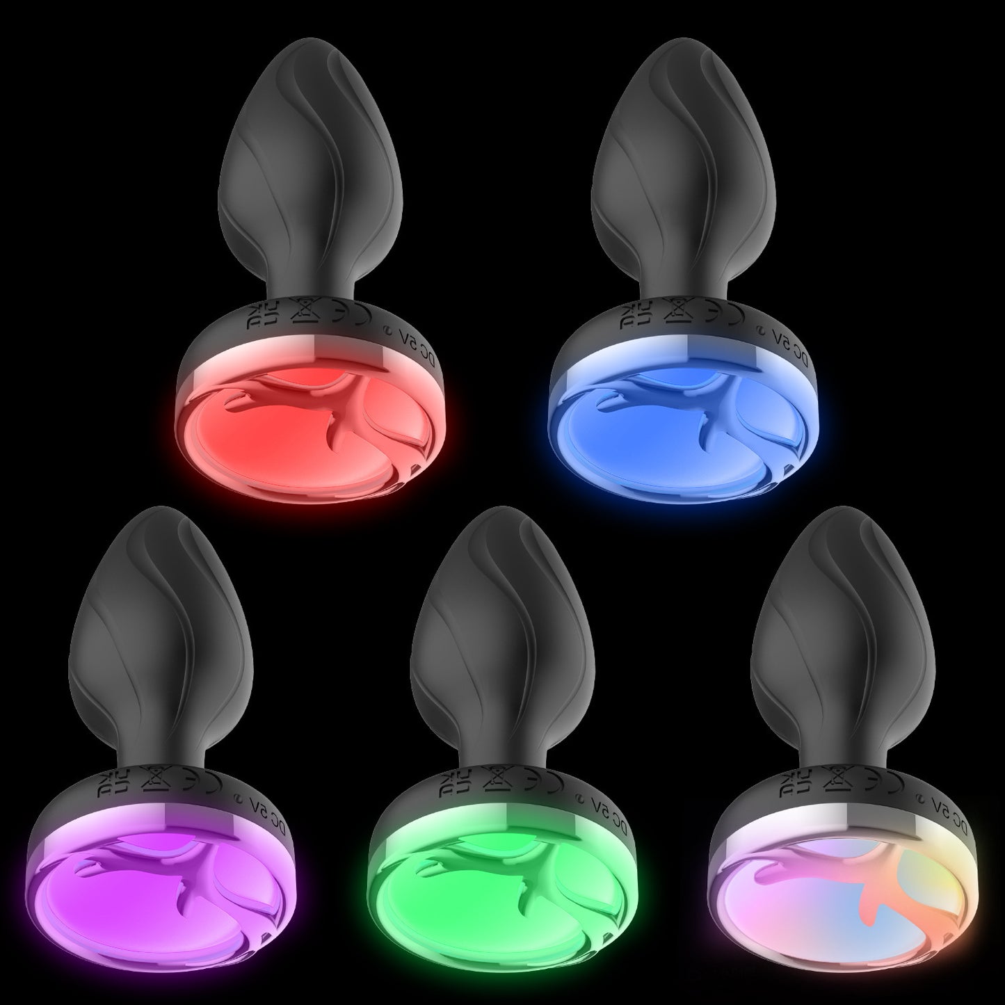 Luminous vibration anal plug for women to go out wearable waterproof bass color luminous anal plug remote control for men