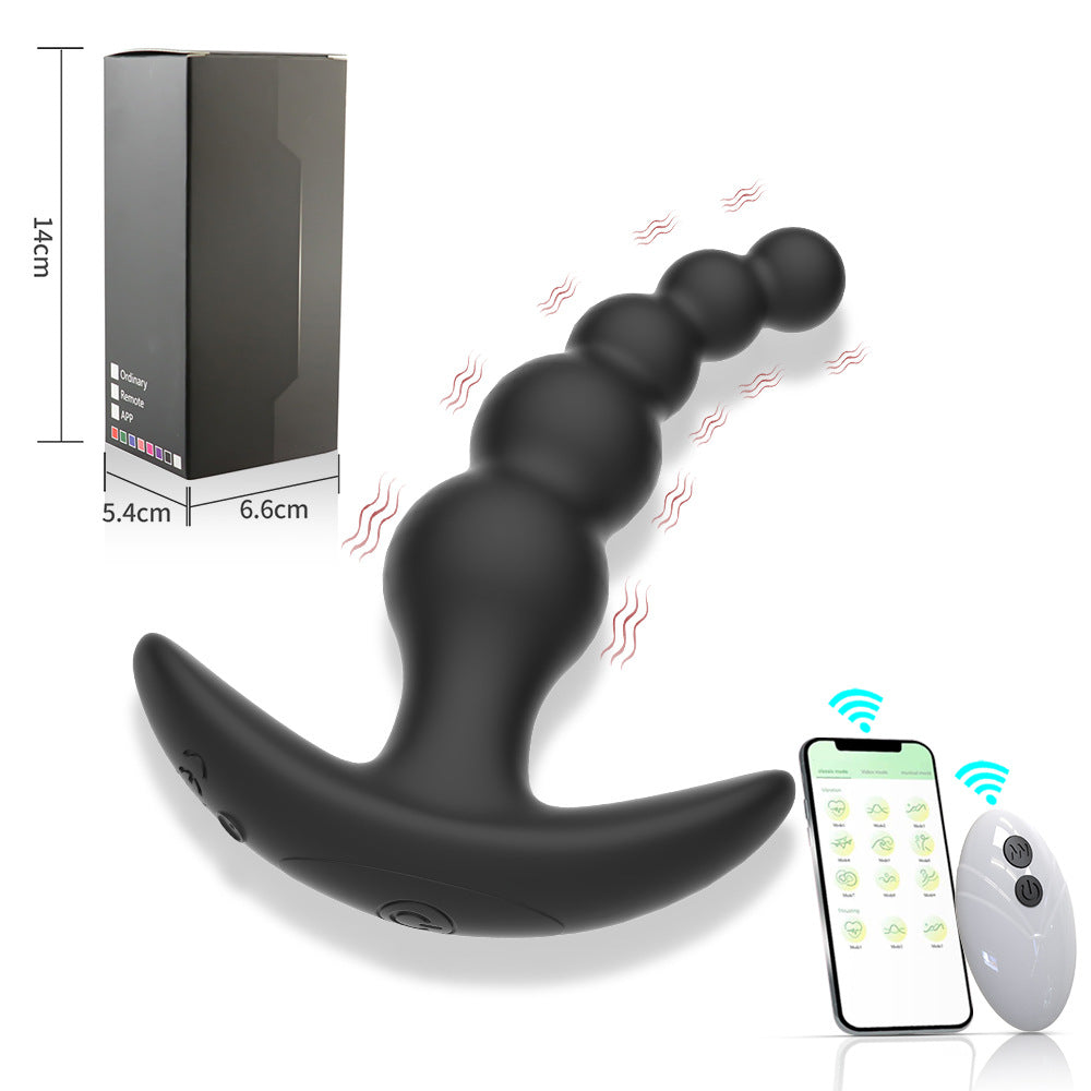 【APP Application】Wholesale of adult products manufacturers, Wulianzhu wireless APP remote control silicone backyard bead anal plug husband and wife products